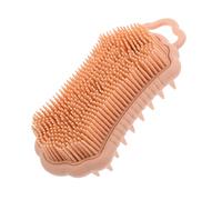 HAMPPLIES Silicone Hair Scalp Scrubber with Ergonomic Design for Wet and Dry Use Gentle Exfoliating Body Scrubber Bathing Brush Lightweight Pink Massage Shampoo Head Brush for Daily