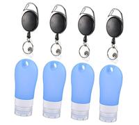 HAMPPLIES Silicone Travel Hook Bottles Set 8pcs 60ml Refillable Storage Containers with Retractable Buckle for Shampoo Conditioner Toiletries on The Go