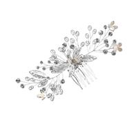 HAMPPLIES Silver Bridal Hair Comb with Shimmering Rhinestones Elegant Handmade Wedding Hairpiece for Brides Versatile Bling Accessory for Various Wedding Themes