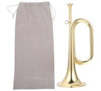 HAMPPLIES Simple Beginner Bugle Brass Wind Instrument for Military Orchestra, Sturdy and Easy to Carry Mounted Trumpet for School Band Beginners