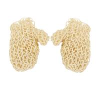 HAMPPLIES Sisal Exfoliating Bath Gloves Natural Body Scrub Mitts Double-sided Dead Skin Removal Shower Gloves for Men and Women Bathing and Massage