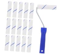 HAMPPLIES Small Paint Roller Covers with Portable Frame for House Painting Fine Texture Sleeves Sturdy Material Easy Installation for Wall and Home Decoration Blue Star Kit Including Covers