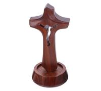 HAMPPLIES Small Wooden Religious Cross Tabletop Decor for Baptism and Easter Rustic Wooden Cross for Prayer Centerpieces Versatile Religious Home and Church Display