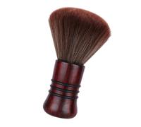 HAMPPLIES Solid Wood Hair Cleaning Brush with Soft Fibers Anti-rust Round Handle Multi-purpose Neck Duster for Salon and Home Use Practical Tool for Broken Hair and Dust Removal