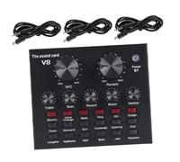 HAMPPLIES Sound Card Mixer Board Live Streaming Sound Mixer for Broadcasting with Adjustable Voice Effects Suitable for Podcasters and Singers Portable External