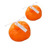 HAMPPLIES Soy Wax Aromatherapy Candles 2pcs Fruit Shaped Handmade Scented Candles Relaxing Spa Home Decor Set with Clown Orange Scents for Bathroom and Living Room