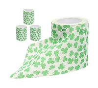 HAMPPLIES St Patrick's Day Leaf Toilet Paper 4 Rolls Large Roll Pack Strong Absorbency Paper Tissue Rolls for Home and Hotels Versatile Use Bathroom