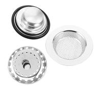 HAMPPLIES Stainless Steel Sink Drain Strainer with Fine Metal Filter No-edge Design for Kitchen Sink Food Scrap and Hair Catcher Practical Silver Kit