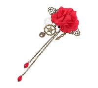 HAMPPLIES Steampunk Hair Clip Gothic Rose Mechanical Gear Design Flower Hair Accessory for Cosplay Kawaii Style
