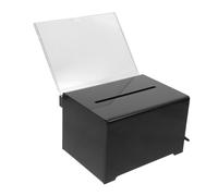 HAMPPLIES Suggestion Box with Lock Black Acrylic Ballot Donation Box for Fundraising Voting and Complaint Letters Secure Slot Design for Fair and Private Use