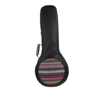 HAMPPLIES Thick Mandolin Bag with National Style Knitting Padded Cotton Backpack for Mandolin Storage Portable Instrument Case with Extra Pocket Comfortable Breathable Design for Musicians