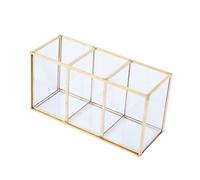 HAMPPLIES Transparent Glass Makeup Storage Box Nail Brush Holder Stylish Organiser for Cosmetics and Sundries Multi Functional Household Storage Case