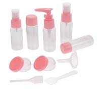 HAMPPLIES Travel Lotion Bottle Spray Containers for Women Compact Refillable Travel Toiletry Bottles for Lotion Essence Shower Gel Storage Lightweight Portable Kit in Pink Rainbow Colors
