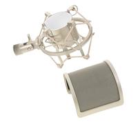 HAMPPLIES U-shaped Microphone Wind Cover with Shock-absorption Bracket High-density Pop Filter for Professional Vocal Recording Plosive Sound Reduction Compatible with Various Mic Models