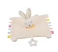 HAMPPLIES Ultra Soft Pacifying Towel Rabbit Shape Appeasing Newborn Saliva Towel Safe Chewable Comforter for Soothing Sleep and Anxiety Relief