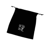 HAMPPLIES Velvet Drawstring Hair Dryer Travel Bag for Hair Tools Storage Protective Corduroy Pouch with Easy Closure Multipurpose Organizer for Jewelry and Sundries Black