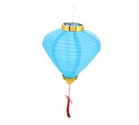 HAMPPLIES Vintage Blue Vietnamese Lantern for Outdoor Hanging Garden Decor Antique Street Passage Lighting for Festivals and Parties Romantic Night Ambiance