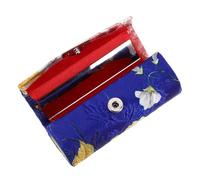 HAMPPLIES Vintage Embroidered Silk Lipstick Bag Mirror Small Portable Cosmetic Pouch for Travel Floral Lipstick Holder Organizer for Girls