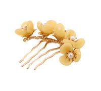 HAMPPLIES Vintage Floral Jade Hairpin Side Comb for Women Smooth Polished Edges Comfortable Secure Fit Ancient Chinese Style Hair Ornament for Weddings Parties Bridesmaids and Casual Wear