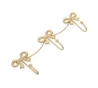 HAMPPLIES Vintage Gold Bow Wall Hooks Heavy Duty Iron Key Coat Hangers for Home Office Kitchen Triple Decorative Bowknot Hooks Easy Mount Storage for Spaces