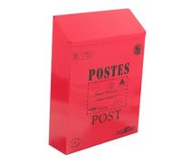 HAMPPLIES Vintage Iron Mailbox with Lock, Wall-Mounted Outdoor Retro Letter Box, Large Red Metal Post Box Suitable for Home Mail Collection