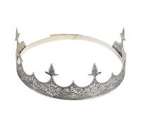 HAMPPLIES Vintage Men S Iron King Crown Tiara for Birthday Party Prom King Costume Accessories Metal Full Royal Headpiece for Men