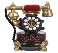 HAMPPLIES Vintage Retro Phone Figurine Decorative Resin Model with Versatile Placement and Classic Style for Living Rooms and Office Home Decor Accent