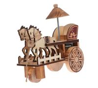 HAMPPLIES Vintage Wooden Music Carriage Hand-cranked Musical Box Decorative Horse-drawn Cart Model for Ornament with Unique Craftsmanship and Portable Design
