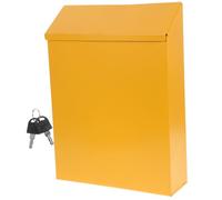 HAMPPLIES Wall Mounted Iron Mailbox with Lock Large Capacity Mail Storage Box for Office School Home Yellow Suggestion Box Security