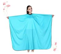 HAMPPLIES Waterproof Hairdressing Cape Sleeves Blue, Salon Hair Cutting Cloak for Adults, Barber Cape Haircut Gown Professional Barber Supplies