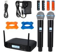HAMPPLIES Wireless Microphone System Glxd4 Dual Uhf Mic with Beta58a Vocal Microphones, Cordless Stage and Outdoor Use, Uk Plug Ac230v Powered