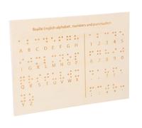 HAMPPLIES Wood Braille Letter Board for Blind People Lightweight Teaching Aid for Braille Learning Durable Educational Tool with Layout for Easy Reading and Tactile Learning