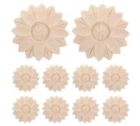 HAMPPLIES Wood Carved Corner Onlay Applique 6x6cm Unfinished Solid Wood Flower Decoration 10pcs for Diy Furniture Frame and Door Corner Decoration