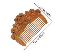 HAMPPLIES Wood Comb for Women Solid Wood Static Scalp Massage Hair Styling Comb with Smooth Teeth and Elegant Relief Pattern Durable and Comfortable Hair Care Tool Portable Household Use