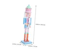 HAMPPLIES Wooden Nutcracker Decoration Christmas Nutcracker Soldier Figurine in Macaron Colors Green Hat Blue Body Orange Feet Xmas Table Decor for Home Hotel Restaurant Shop Mantel and