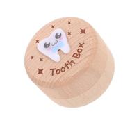 HAMPPLIES Wooden Teeth Holder with Independent Compartments for Tooth and Hair Keepsake Portable Organizer Box with Scratch Resistant Lid Modern Minimalist Design for Boys