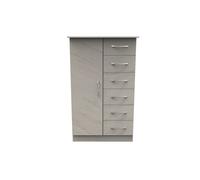 Hampshire 1 Door 5 Drawer Childrens Wardrobe (Ready Assembled) Ready Assembled 2 U White One Size