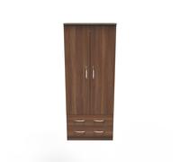 Hampshire 2 Door 2 Drawer Wardrobe (Ready Assembled) Ready Assembled 2 U Walnut One Size