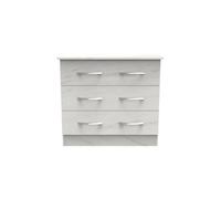 Hampshire 3 Drawer Chest Of Drawers In Marble (Ready Assembled)