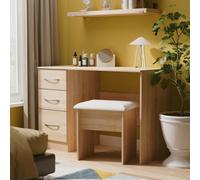 Hampshire 3 Drawer Desk In Bardolino Oak (Ready Assembled)