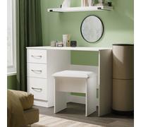 Hampshire 3 Drawer Desk In White Matt (Ready Assembled)