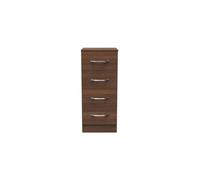 Hampshire 4 Drawer Bedside Cabinet In Noche Walnut (Ready Assembled)