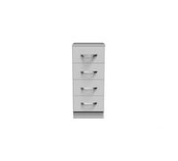 Hampshire 4 Drawer Bedside Cabinet In White Matt (Ready Assembled)