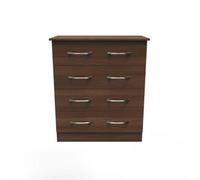 Hampshire 4 Drawer Chest Of Drawers In Noche Walnut (Ready Assembled)