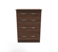Hampshire 4 Drawer Deep Chest (Ready Assembled) Ready Assembled 2 U Walnut One Size