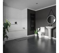 Hampshire Basin and 1700mm Straight Single Ended Bathroom Suite | White | ABS Polished Chrome | 550mm