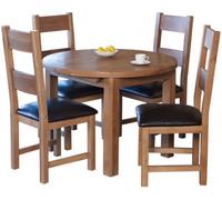 Hampshire Oak 2-4 Seater Round Extending Dining Table - 107cm-145cm