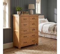 Hampshire Oak Chest - 4+3 Drawer - Wide