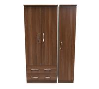 Hampshire Triple 2 Drawer Wardrobe (Ready Assembled) Ready Assembled 2 U Walnut One Size