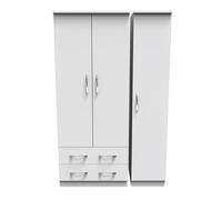 Hampshire Triple 2 Drawer Wardrobe (Ready Assembled) Ready Assembled 2 U White One Size